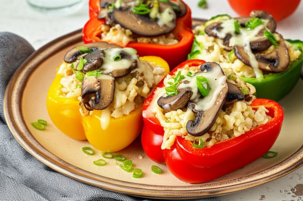 Orzo and Chicken Stuffed Peppers