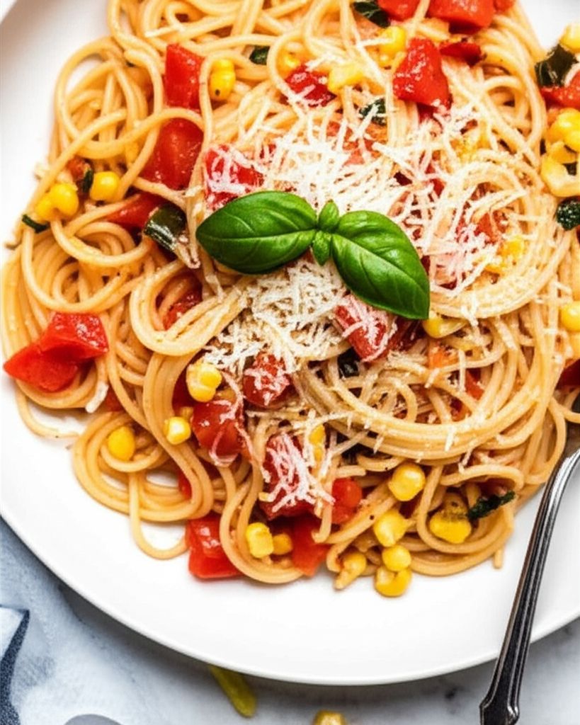 Pasta with Fresh Tomatoes and Corn