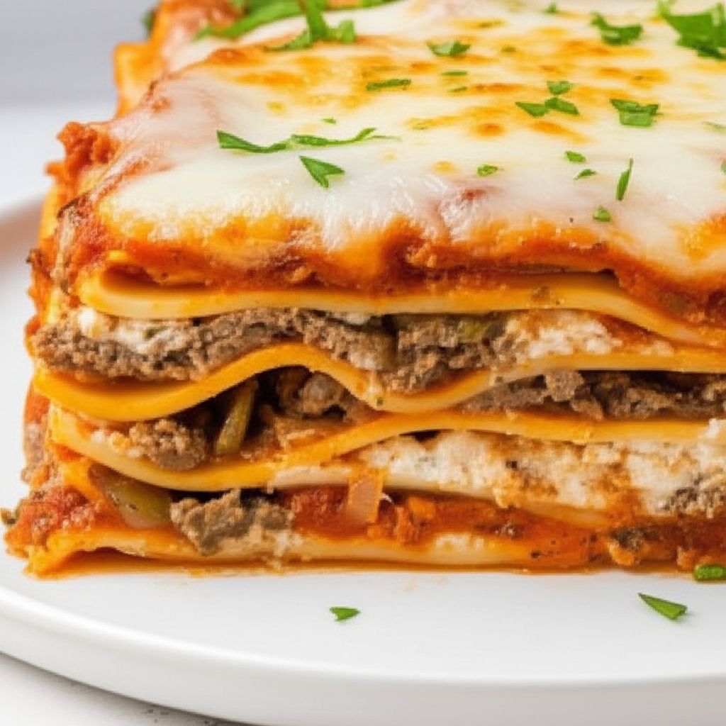 Philly Cheesesteak Lasagna
