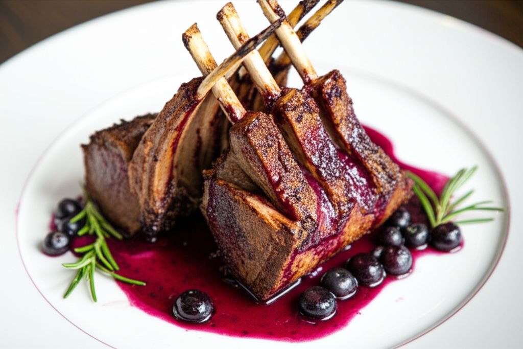 Rack of Lamb with Blueberry Sauce