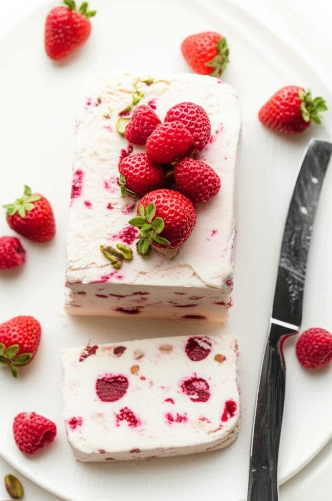 Raspberry and Pistachio Semifreddo