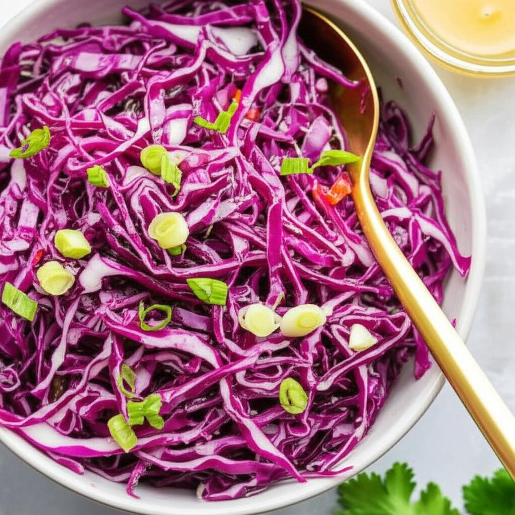 Red Cabbage and Celery Root Coleslaw with Apple Cider Dressing