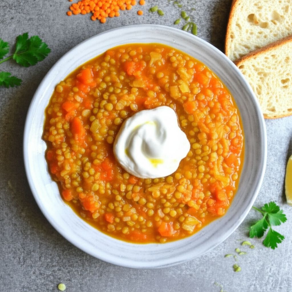 Red Lentil and Yellow Split Pea Soup Made with a Pressure Cooker