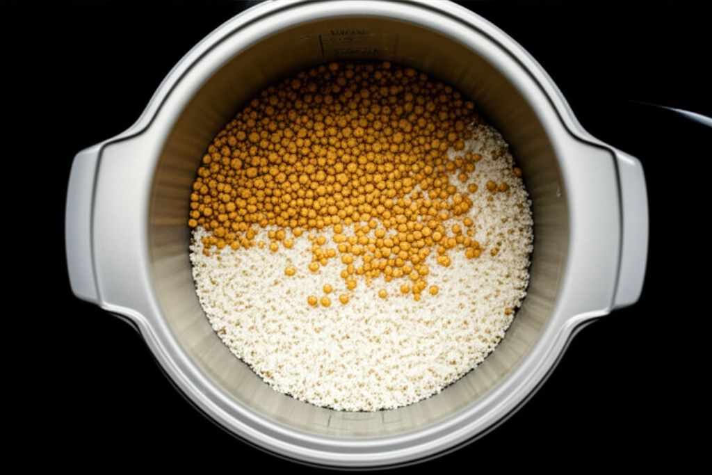 Rice and Lentils from a Rice Cooker