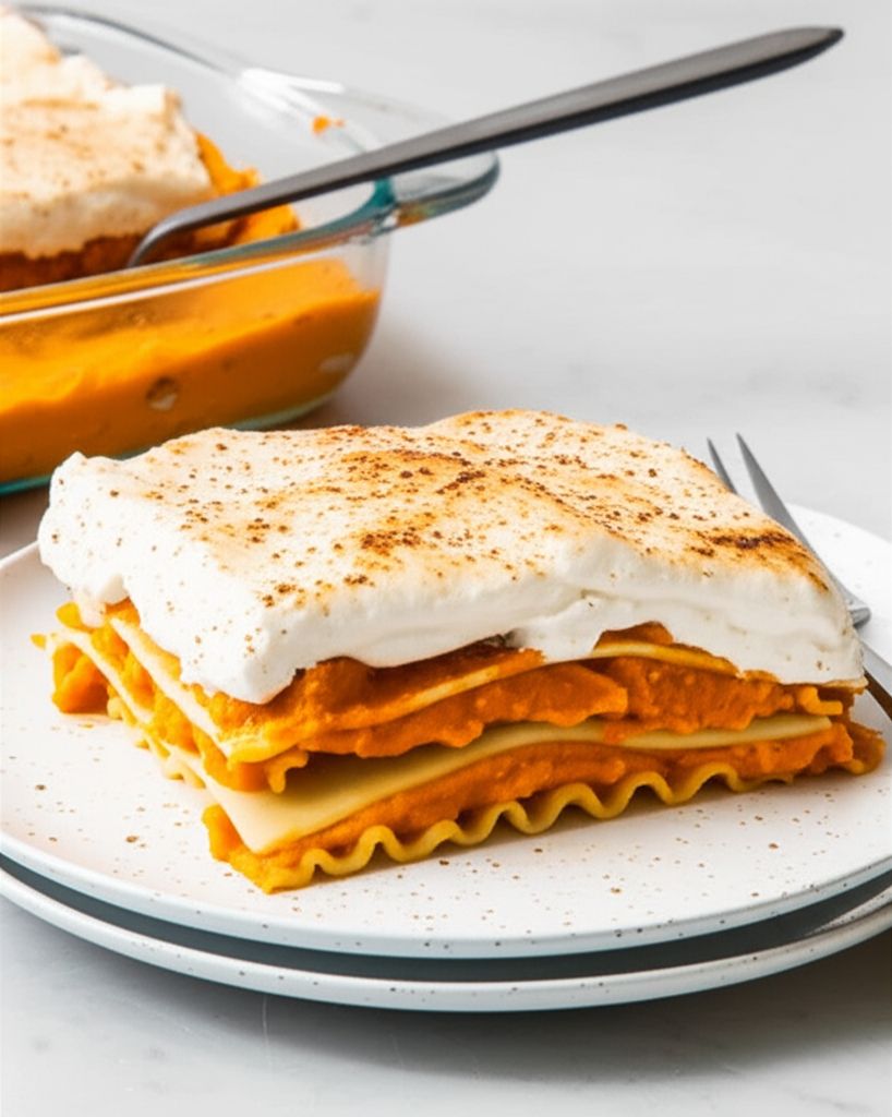 Roasted Butternut Squash and Garlic Lasagna