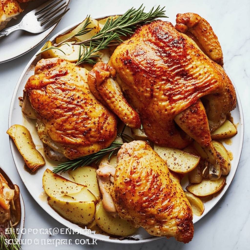Rosemary-Roasted Chicken with Apples and Potatoes