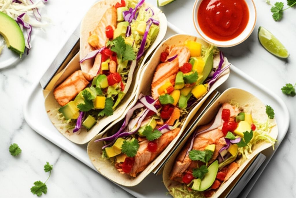 Salmon Tacos with Mango Salsa