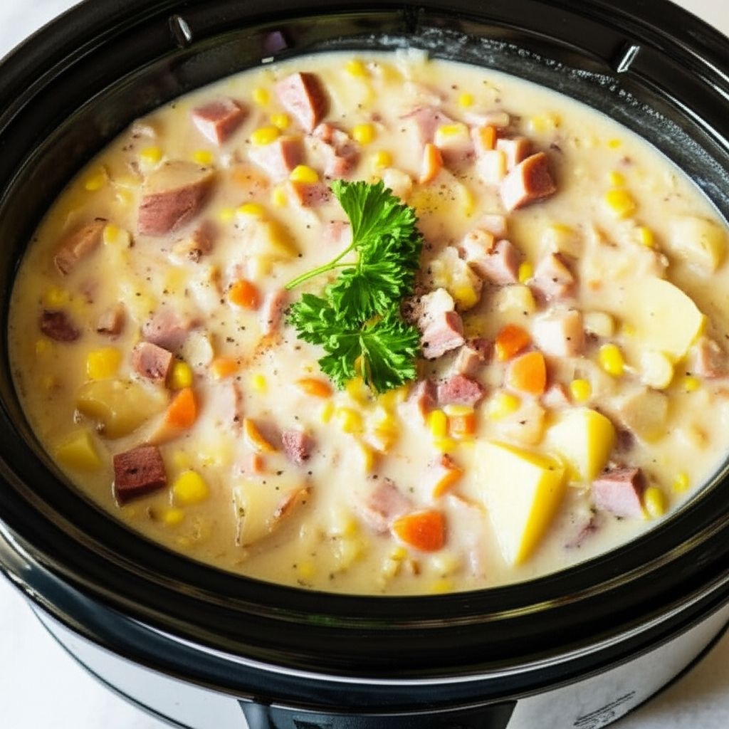 Slow Cooked Ham and Potato Chowder