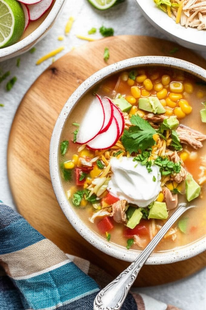 Slow Cooker Chicken Pozole Blanco