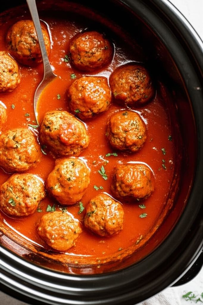 Slow Cooker Turkey Meatballs in Tomato Sauce