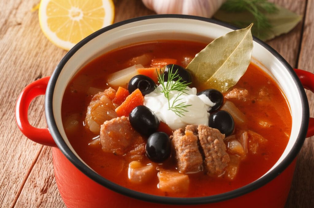 Solianka (Russian Beef Soup)
