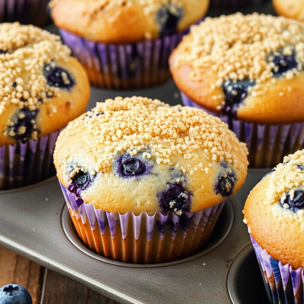 Sour Cream Blueberry Muffins