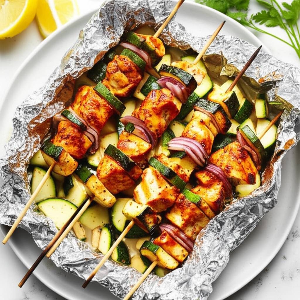 Spicy Harissa Chicken Kebabs