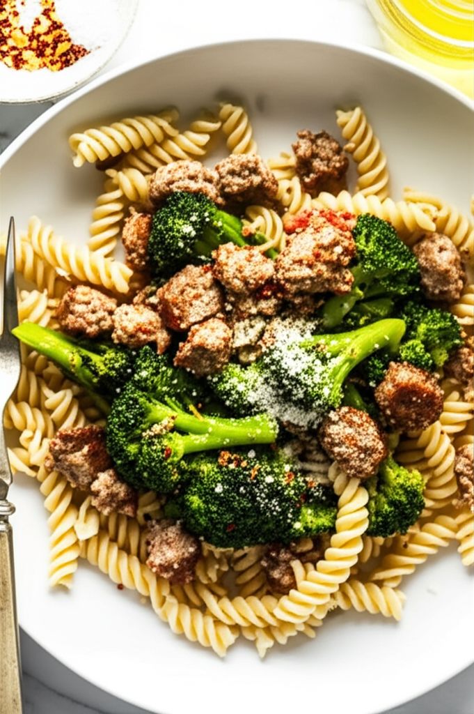 Spicy Sausage Broccoli Rabe Parmesan