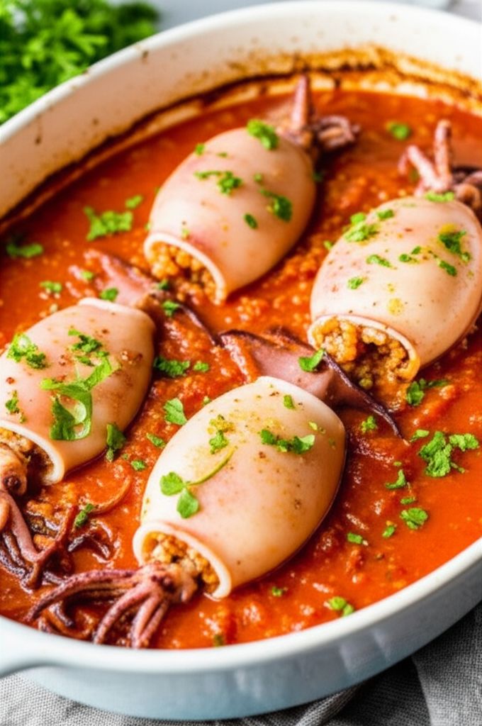 Spicy Stuffed Squid
