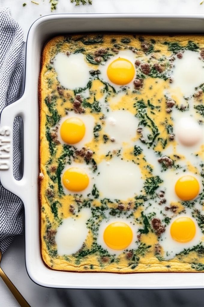 Spinach, Sausage, and Egg Casserole