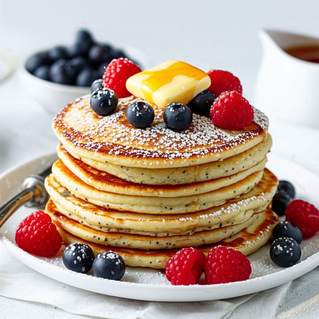 Sunday Morning Lemon Poppy Seed Pancakes
