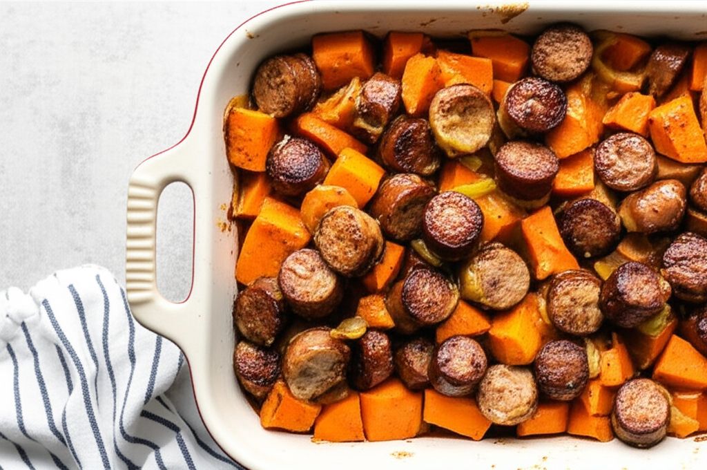 Sweet Potato and Apple Sausage Casserole