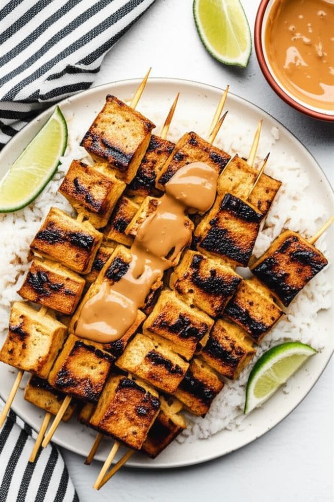 Tofu Satay with Peanut Sauce