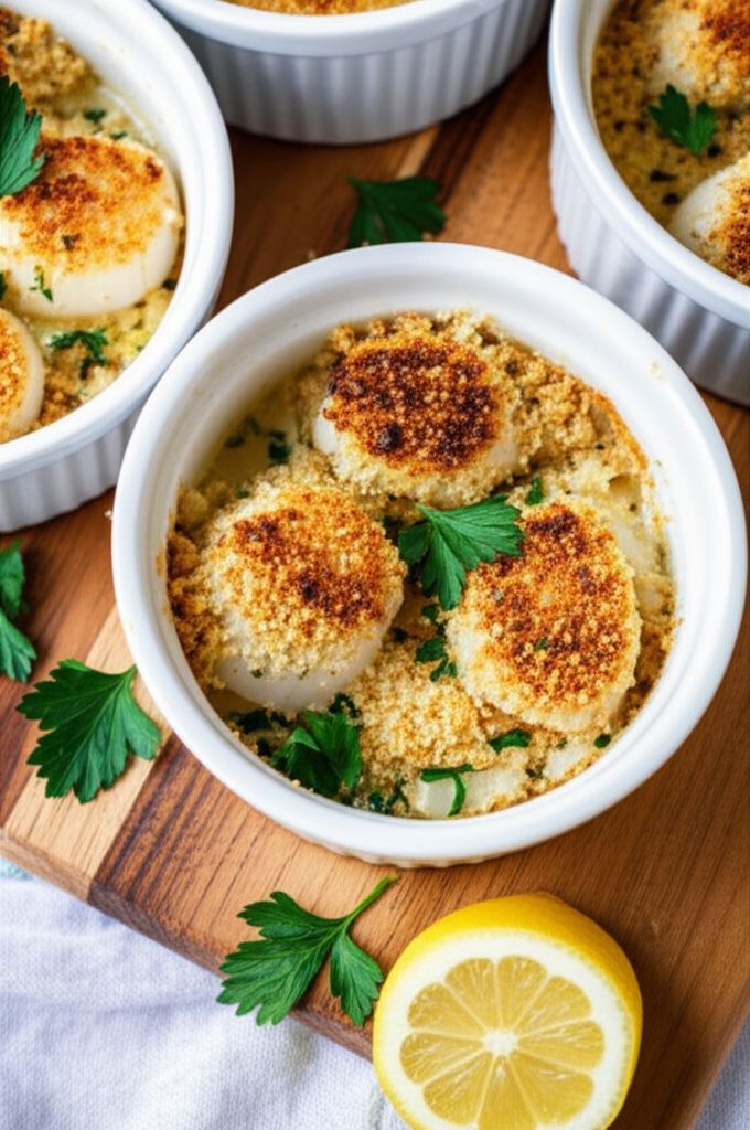 Awesome Baked Sea Scallops