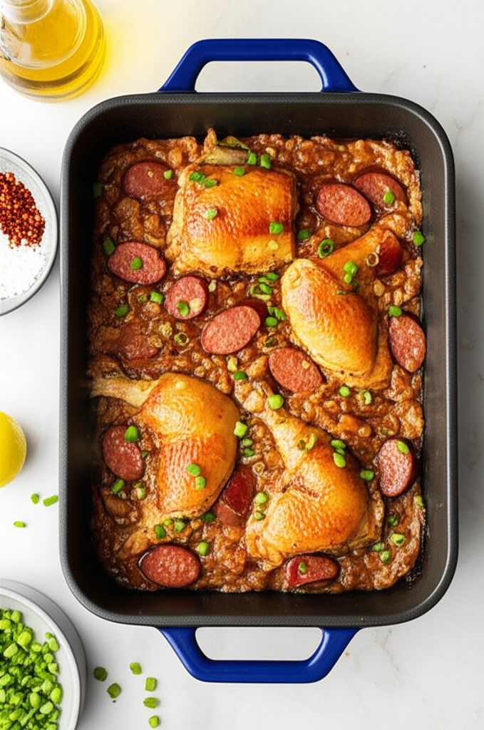 Baked Chicken and Sausage Gumbo