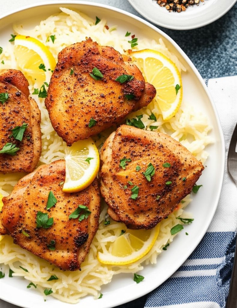 Baked Lemon Butter Chicken Thighs