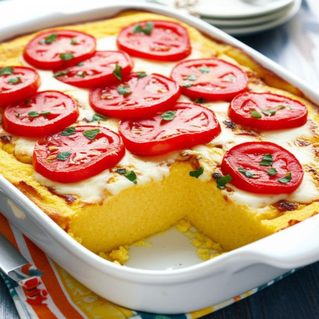 Baked Polenta with Fresh Tomatoes and Parmesan