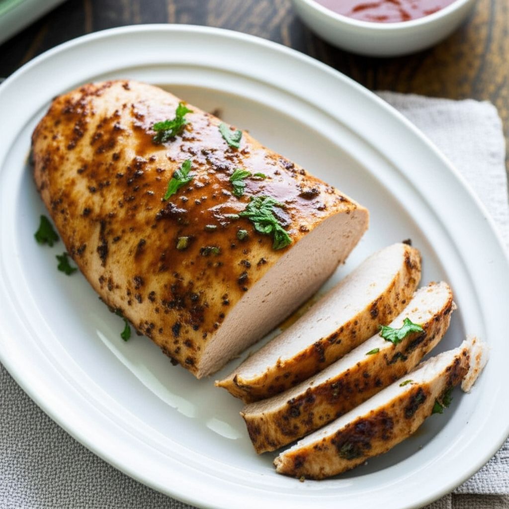 Baked Turkey Tenderloin with Herb Sauce