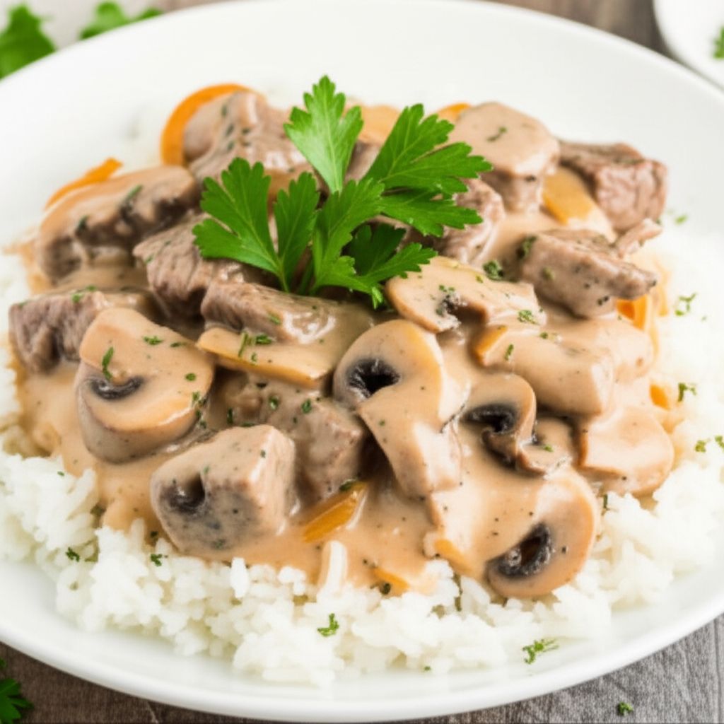 Beef Stroganoff with White Wine