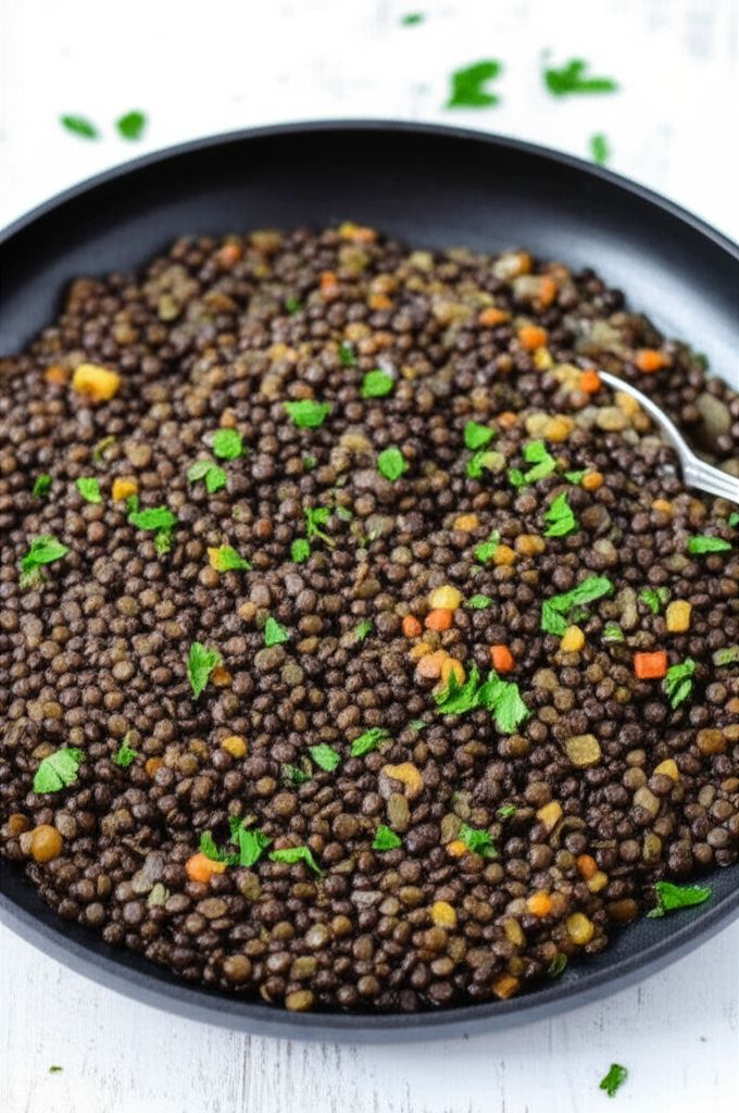 Braised Black Lentils
