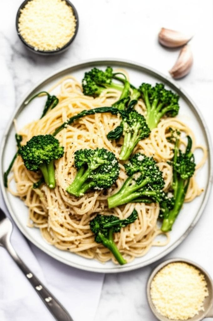 Broccoli Garlic Angel Hair Pasta