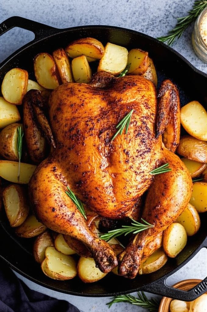 Cast Iron Roast Chicken and Potatoes