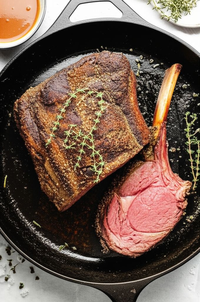 Cast-Iron Skillet Prime Rib Roast and Gravy