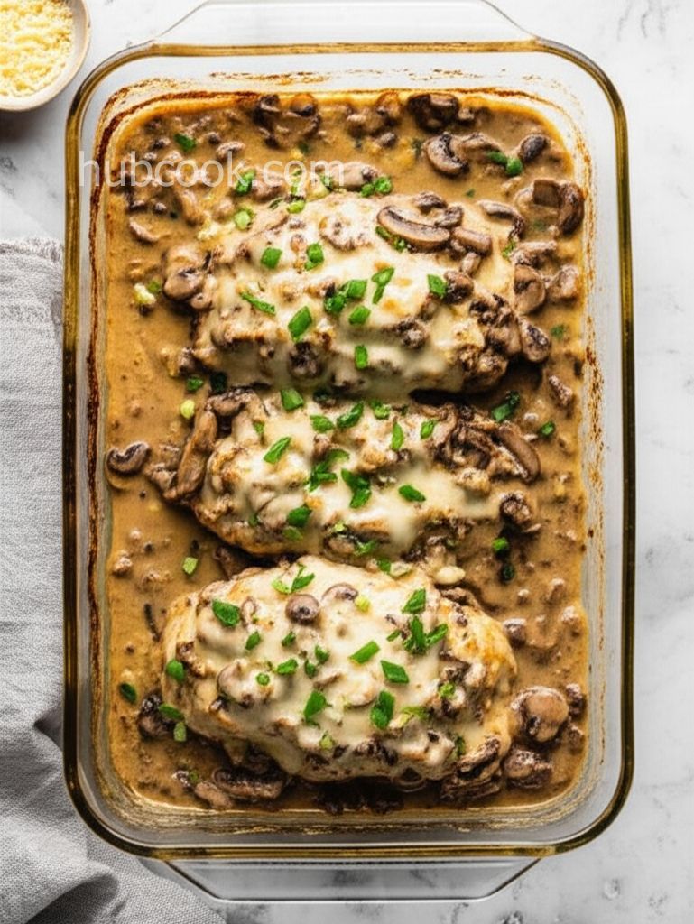 Cheesy Chicken and Mushroom Bake