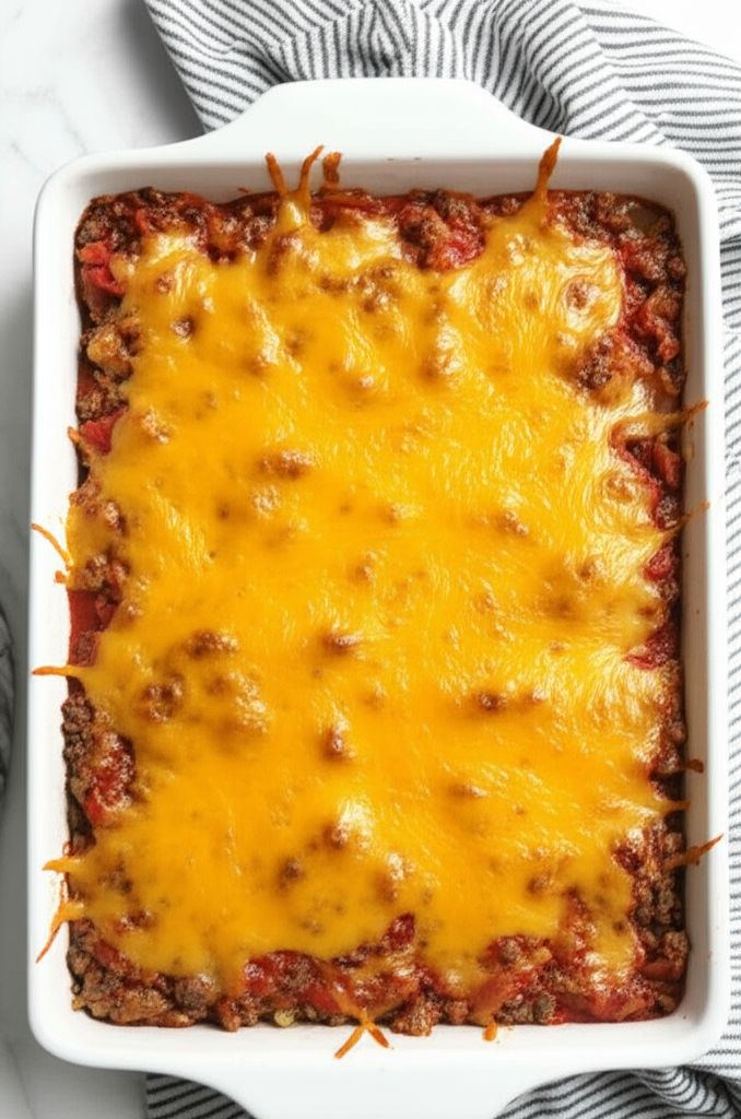 Cheesy Hamburger Rice Casserole