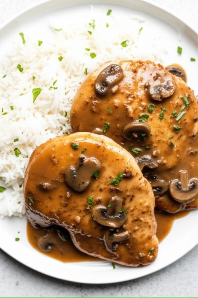 Chicken Marsala Over White Rice