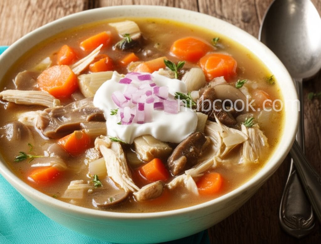Chicken, Mushroom, and Rice Soup
