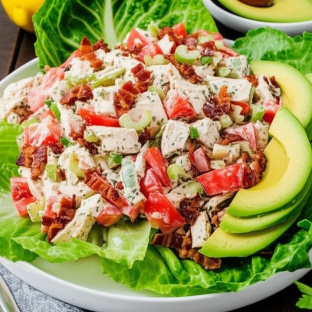 Chicken Salad with Bacon, Lettuce, and Tomato