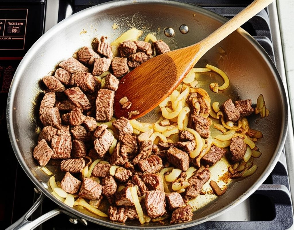 Creamy Beef Tips with Egg Noodles