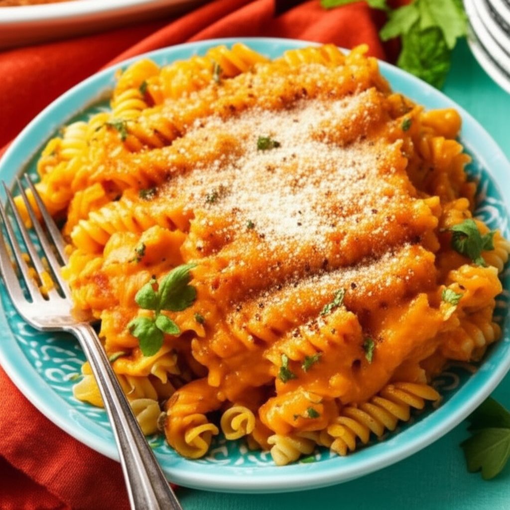 Creamy Pumpkin Pasta Bake