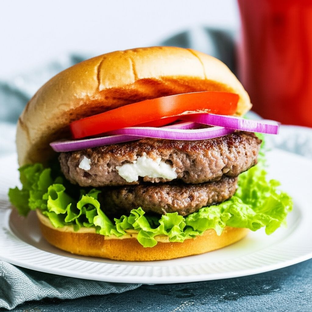 Feta-Stuffed Hamburgers