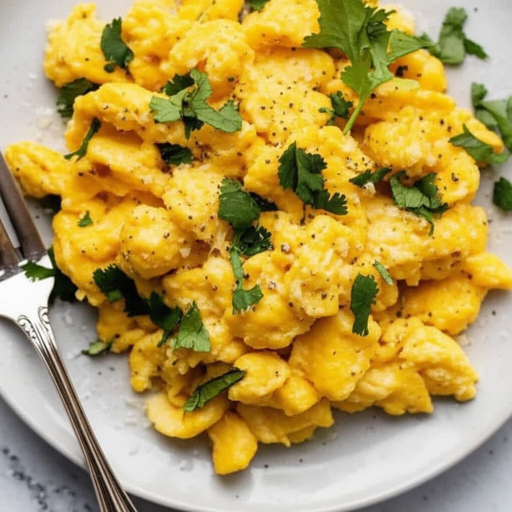 Garlic-Cilantro Scrambled Eggs