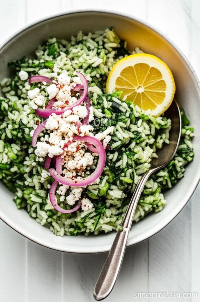 Greek Spinach Rice (Spanakorizo)