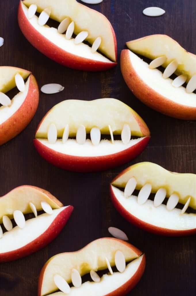 Halloween Fruit Apple Teeth Treats