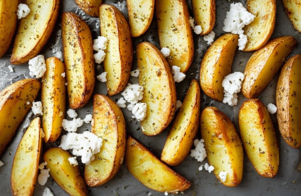 Herbed Greek Roasted Potatoes with Feta Cheese