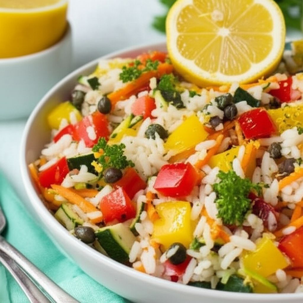 Mediterranean Rice Salad with Vegetables