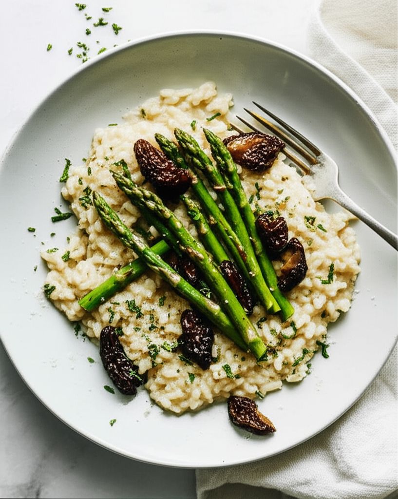 Mushroom Asparagus Risotto