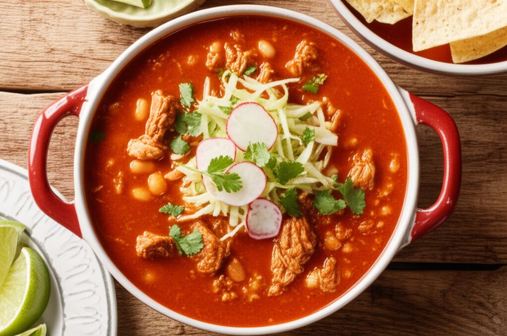 Pozole Rojo (Mexican Pork and Hominy Stew)