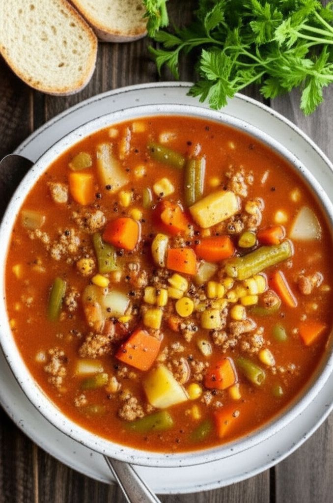 Quick, Homemade Hamburger Soup
