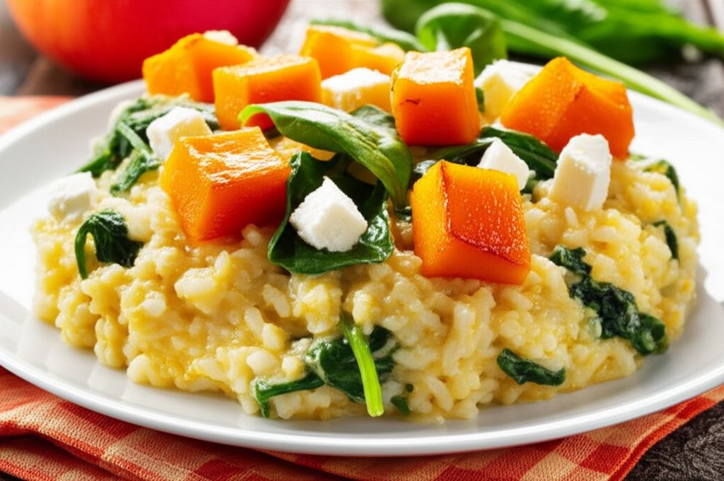 Roast Pumpkin and Feta Risotto